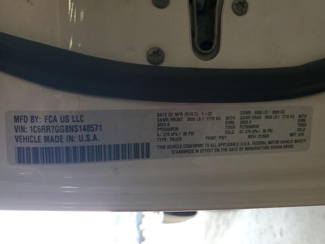 1C6RR7GG8NS148571 - 2022 RAM 1500 CLASS SLT Beyaz fotoğraf 13