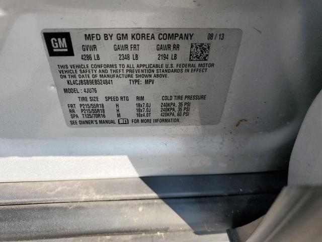KL4CJBSB9EB524841 - 2014 BUICK ENCORE CONVENIENCE 银色 照片 13