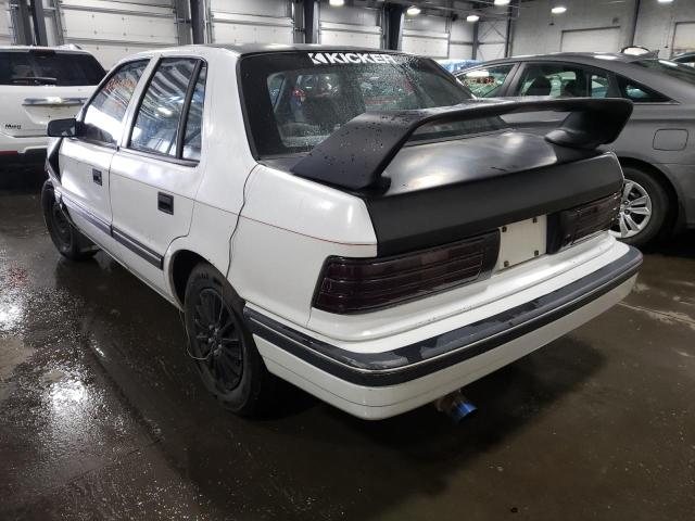 1P3XP28D1NN237393 - 1992 PLYMOUTH SUNDANCE AMERICA WHITE photo 3