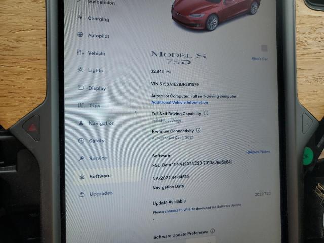 5YJSA1E28JF291579 - 2018 TESLA MODEL S أحمر صورة 9