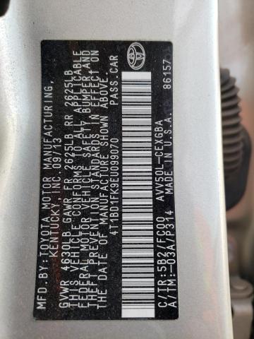 4T1BD1FK9EU099070 - 2014 TOYOTA CAMRY HYBRID 金色 照片 13