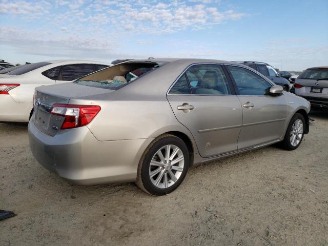 4T1BD1FK9EU099070 - 2014 TOYOTA CAMRY HYBRID 金色 照片 3