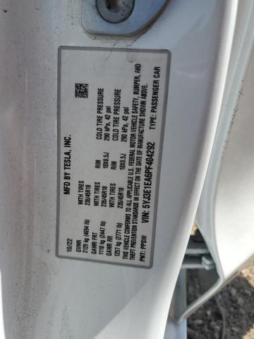 5YJ3E1EA6PF404292 - 2023 TESLA MODEL 3 Білий фото 12