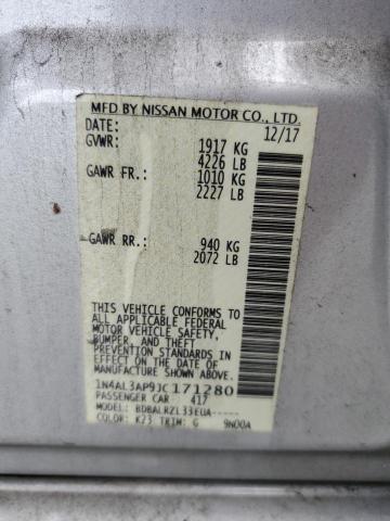 1N4AL3AP9JC171280 - 2018 NISSAN ALTIMA 2.5 Күміс фото 12