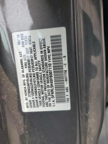 5FNRL5H40FB007110 - 2015 HONDA ODYSSEY EX GRAY photo 13