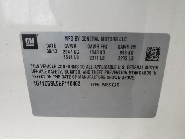 1G11C5SL9EF110462 - 2014 CHEVROLET MALIBU 1LT 白色 照片 12