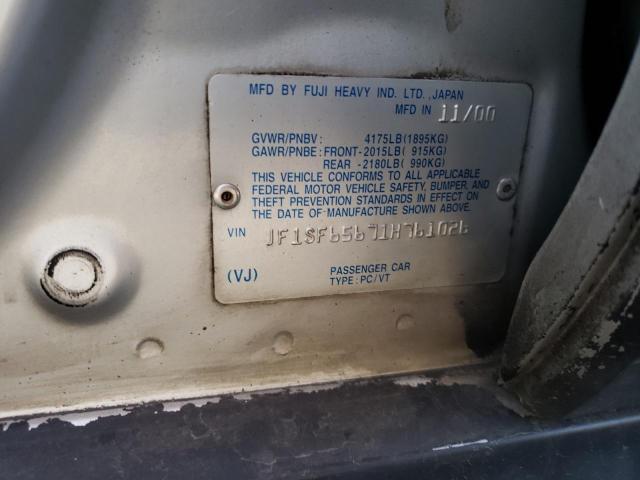 JF1SF65671H761026 - 2001 SUBARU FORESTER S ვერცხლისფერი ფოტო 12