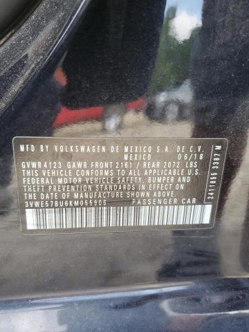 3VWE57BU6KM055906 - 2019 VOLKSWAGEN JETTA SEL BLACK photo 12