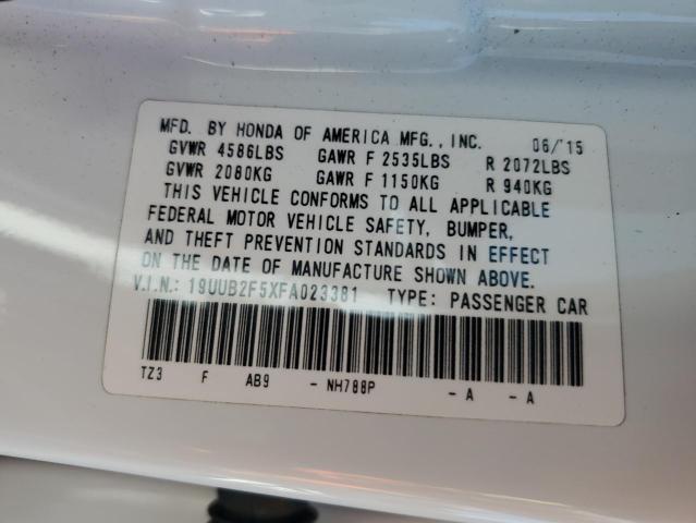 19UUB2F5XFA023381 - 2015 ACURA TLX TECH WHITE photo 13