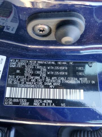 5TDHZRBH5MS121156 - 2021 TOYOTA HIGHLANDER XLE BLUE photo 13