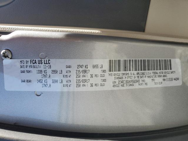 2C4RC1BG0KR582849 - 2019 CHRYSLER PACIFICA TOURING L 银色 照片 13