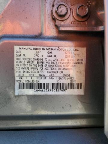 1N4AL21E78C167697 - 2008 NISSAN ALTIMA 2.5 GRAY photo 12