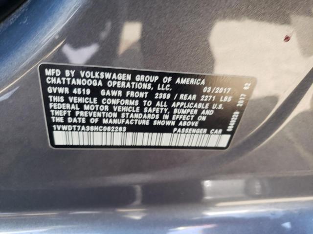 1VWDT7A38HC062263 - 2017 VOLKSWAGEN PASSAT R-LINE Boz foto 12