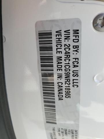 2C4RC1CG9NR218965 - 2022 CHRYSLER VOYAGER LX WHITE photo 12