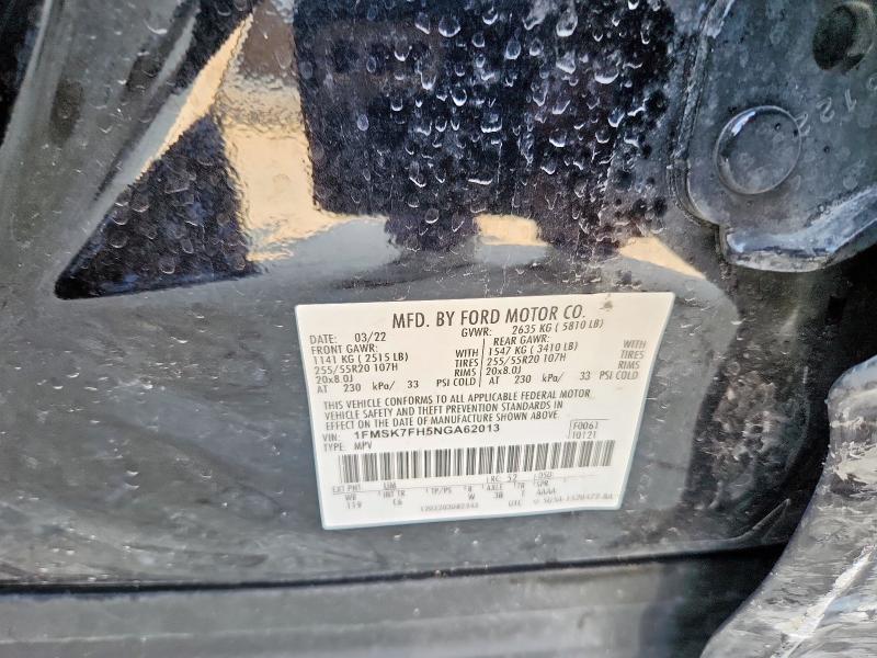 1FMSK7FH5NGA62013 - 2022 FORD EXPLORER LIMITED 黑色 照片 13