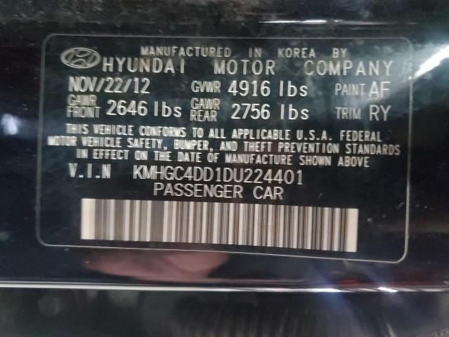 KMHGC4DD1DU224401 - 2013 HYUNDAI GENESIS 3.8L 黑色 照片 12