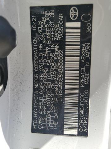 JTDS4MCE8N3500022 - 2022 TOYOTA COROLLA SE 白色 照片 13