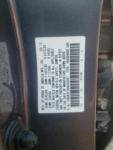 1HGCR3F08HA006891 - 2017 HONDA ACCORD EXL GRAY photo 12