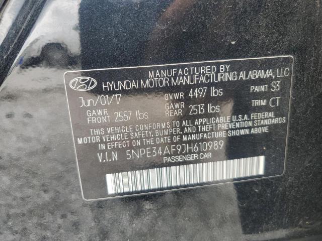 5NPE34AF9JH610989 - 2018 HYUNDAI SONATA SPORT შავი ფოტო 12