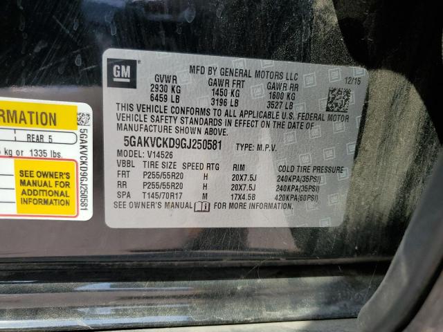 5GAKVCKD9GJ250581 - 2016 BUICK ENCLAVE Grau Foto 13