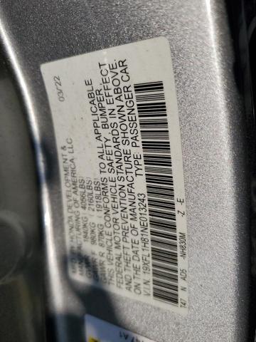 19XFL1H81NE013243 - 2022 HONDA CIVIC SPORT TOURING ვერცხლისფერი ფოტო 13