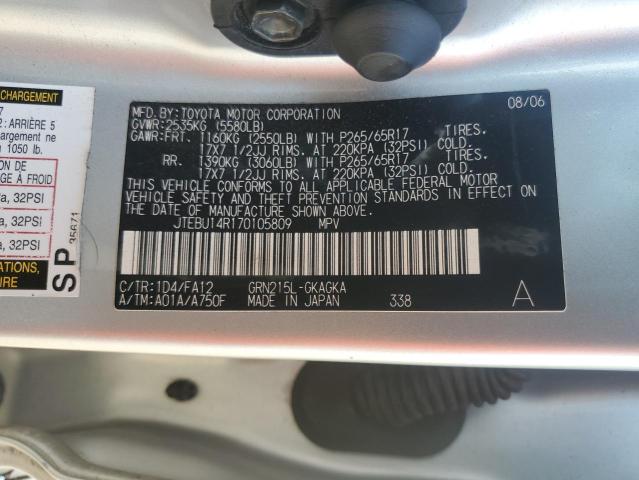 JTEBU14R170105809 - 2007 TOYOTA 4RUNNER SR5 银色 照片 13