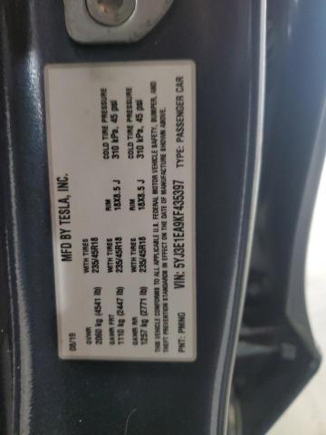 5YJ3E1EA9KF435397 - 2019 TESLA MODEL 3 Grafit fotoğraf 12