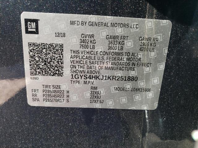 1GYS4HKJ1KR251880 - 2019 CADILLAC ESCALADE ESV LUXURY BLUE photo 13