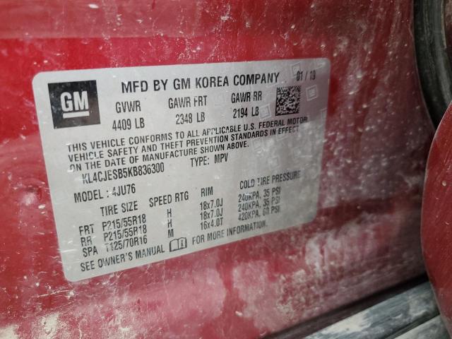 KL4CJESB5KB836300 - 2019 BUICK ENCORE PREFERRED 红色 照片 14