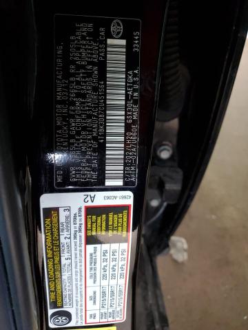 4T1BK3DB7CU451564 - 2012 TOYOTA AVALON BASE 黑色 照片 12