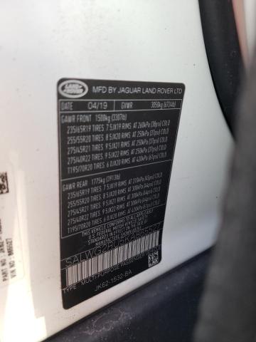 SALWG2RU5KA865527 - 2019 LAND ROVER RANGE ROVE SE WHITE photo 13