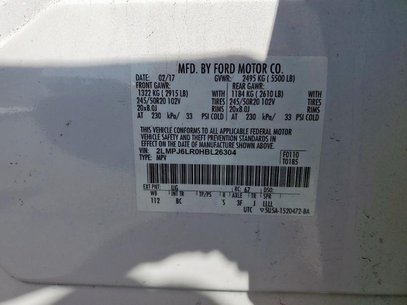 2LMPJ6LR0HBL26304 - 2017 LINCOLN MKX RESERVE Ağ foto 14