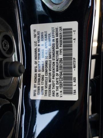 19XFC2F64LE001284 - 2020 HONDA CIVIC LX BLACK photo 12