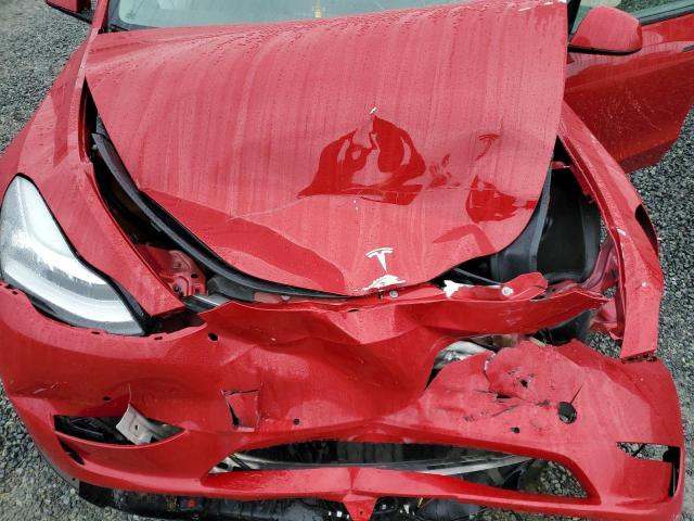 7SAYGAEE4NF377337 - 2022 TESLA MODEL Y RED photo 12