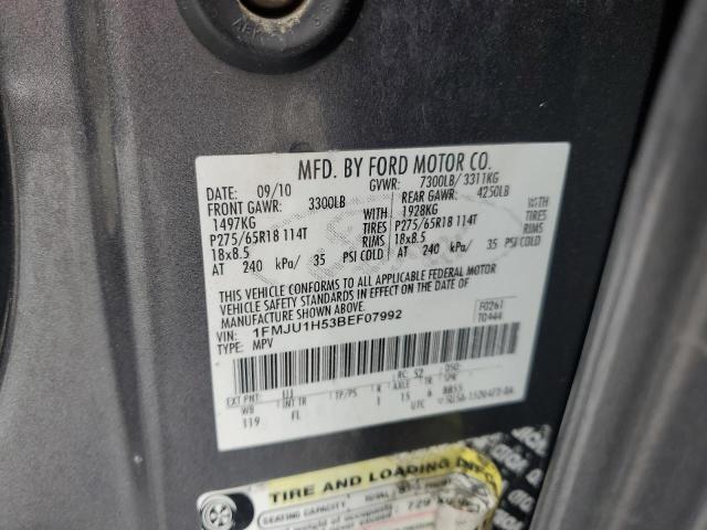 1FMJU1H53BEF07992 - 2011 FORD EXPEDITION XLT GRAY photo 13