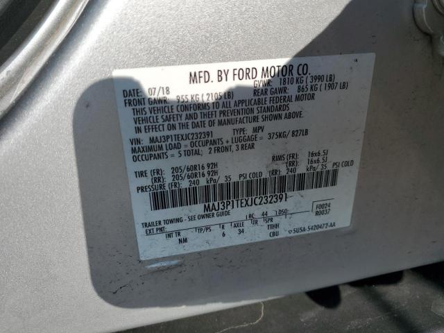 MAJ3P1TEXJC232391 - 2018 FORD ECOSPORT SE Күміс фото 13