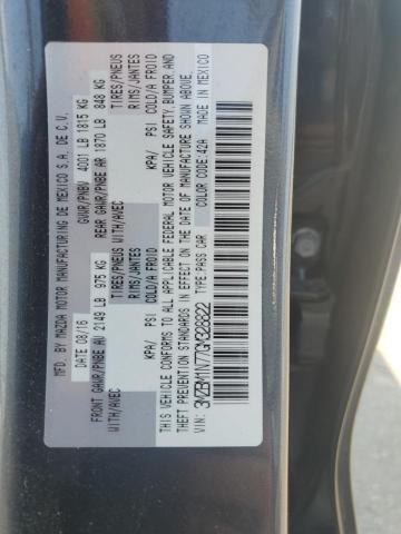 3MZBM1N77GM328822 - 2016 MAZDA 3 GRAND TOURING GRAY photo 12