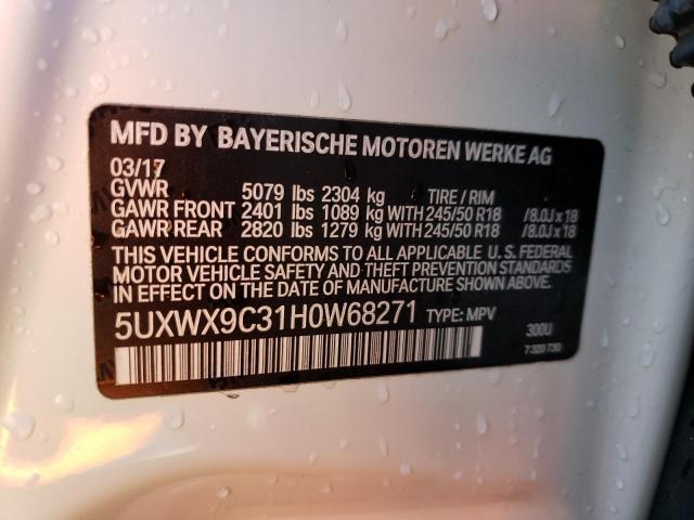 5UXWX9C31H0W68271 - 2017 BMW X3 XDRIVE28I WHITE photo 14