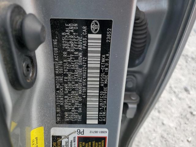 4T1BF1FK1HU324712 - 2017 TOYOTA CAMRY LE SILVER photo 12