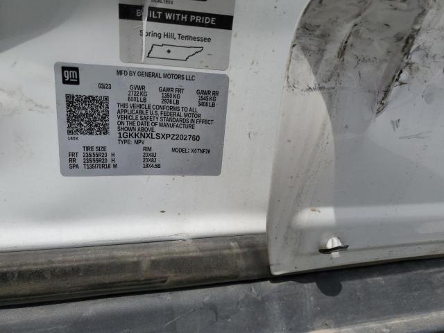 1GKKNXLSXPZ202760 - 2023 GMC ACADIA DENALI WHITE photo 13