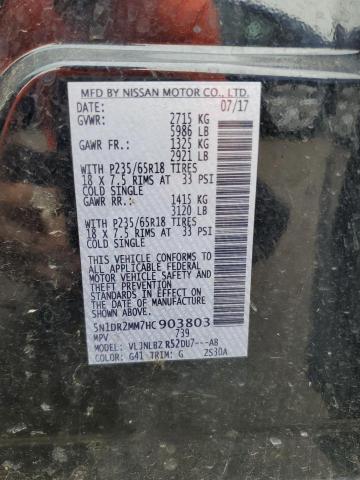 5N1DR2MM7HC903803 - 2017 NISSAN PATHFINDER S BLACK photo 13