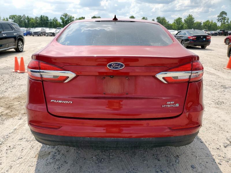 3FA6P0LUXKR263903 - 2019 FORD FUSION SE RED photo 6
