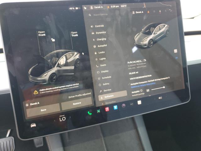 5YJ3E1EBXMF937539 - 2021 TESLA MODEL 3 GRAY photo 9