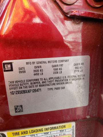 1G1ZE5EBXAF126471 - 2010 CHEVROLET MALIBU LTZ 红色 照片 12