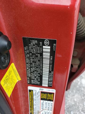 4T4BF3EK8BR203573 - 2011 TOYOTA CAMRY BASE RED photo 12