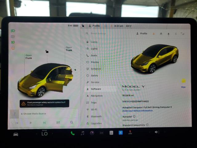 5YJYGDED9MF114622 - 2021 TESLA MODEL Y შავი ფოტო 9