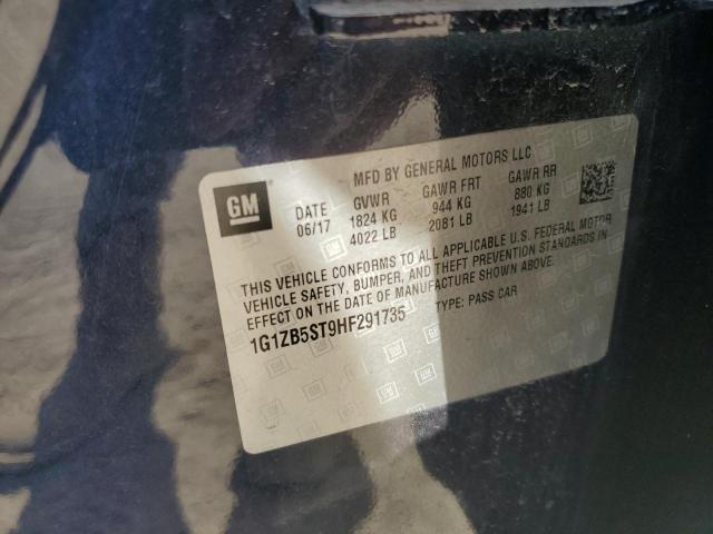 1G1ZB5ST9HF291735 - 2017 CHEVROLET MALIBU LS Көк фото 12