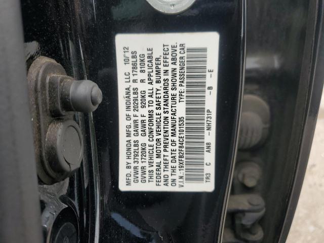 19XFB2F84CE101535 - 2012 HONDA CIVIC EX BLACK photo 12