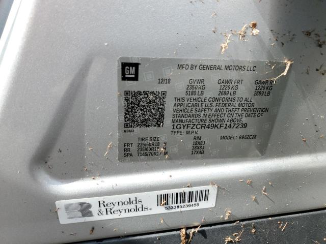 1GYFZCR49KF147239 - 2019 CADILLAC XT4 PREMIUM LUXURY SILVER photo 14