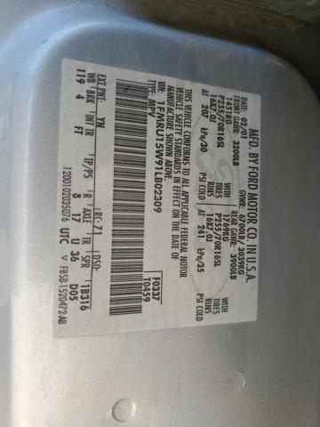 1FMRU15W91LB02309 - 2001 FORD EXPEDITION XLT SILVER photo 13